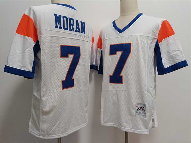 Blue Mountain State #7 Alex Moran White Stitched Football Jersey->nfl m&n throwback->NFL Jersey